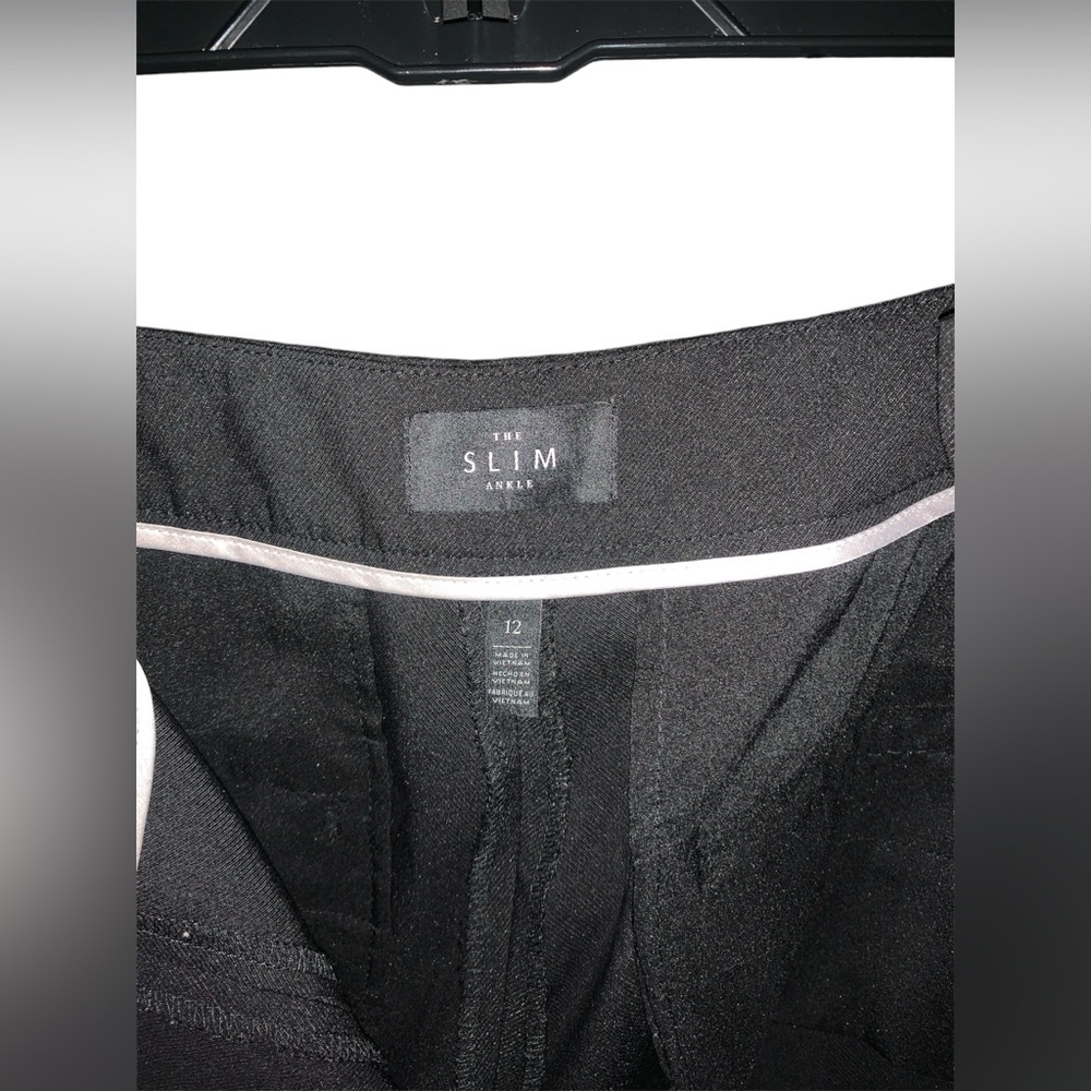 White House Black‎ Market Black The Slim Ankle Dress Pant With Lace Waist Sz 12 - Picture 6 of 7